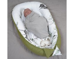 5-delige PALULLI Premium knuffelnestset incl. babynest 90 x 50 uitneembare inzetstukken knuffeldeken nekkussen plat kussen voor baby's, 100% katoen Öko-Tex 1 Bambi Limited