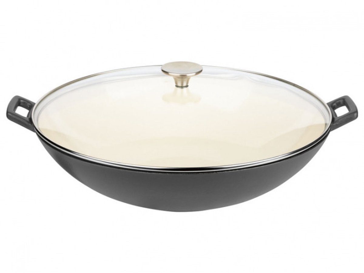 GSW Gietijzeren Wokpan - Ø 36 cm - Matt Zwart