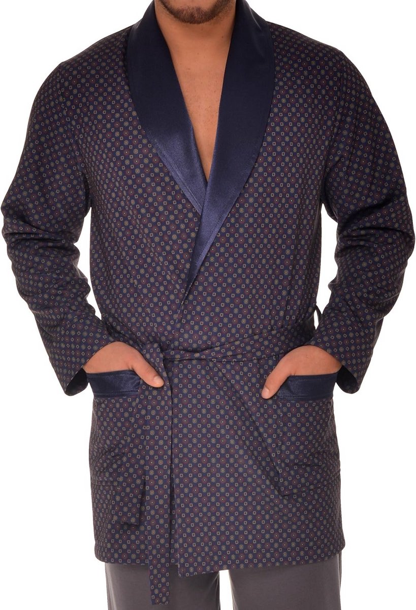 Korte Heren Badjas Lichtgewicht Satin Look Comfortabel