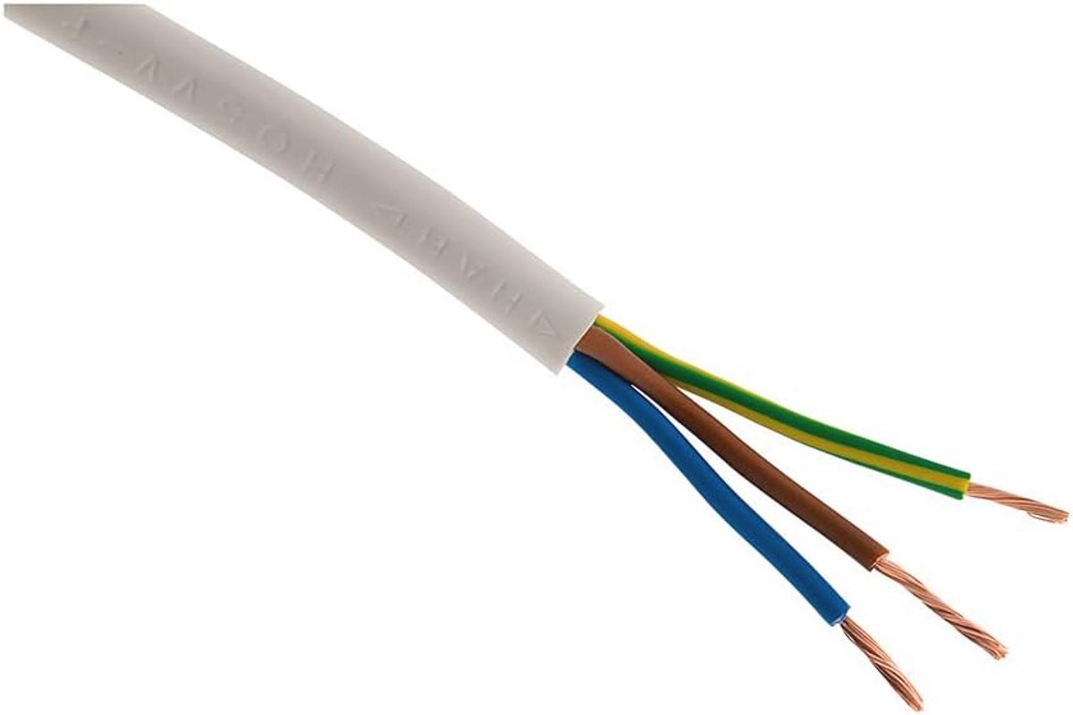 H05VV-F 3G1.5Mm² Elektrische Stroomkabel - Flexibel en Weerstand Tegen Slijtage en Vocht - 5 Meter
