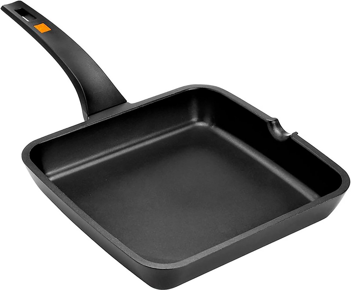 Efficiënte Aluminium Grillpan Vierkant 28 cm - Zwart