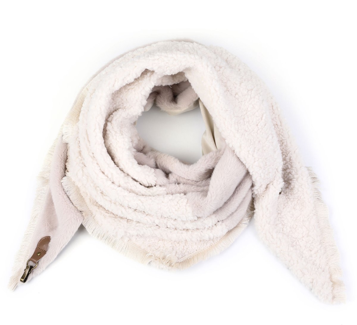 Dames - Winter - Trendy - Omslagdoek - Vachtsjaal Moira - Wit