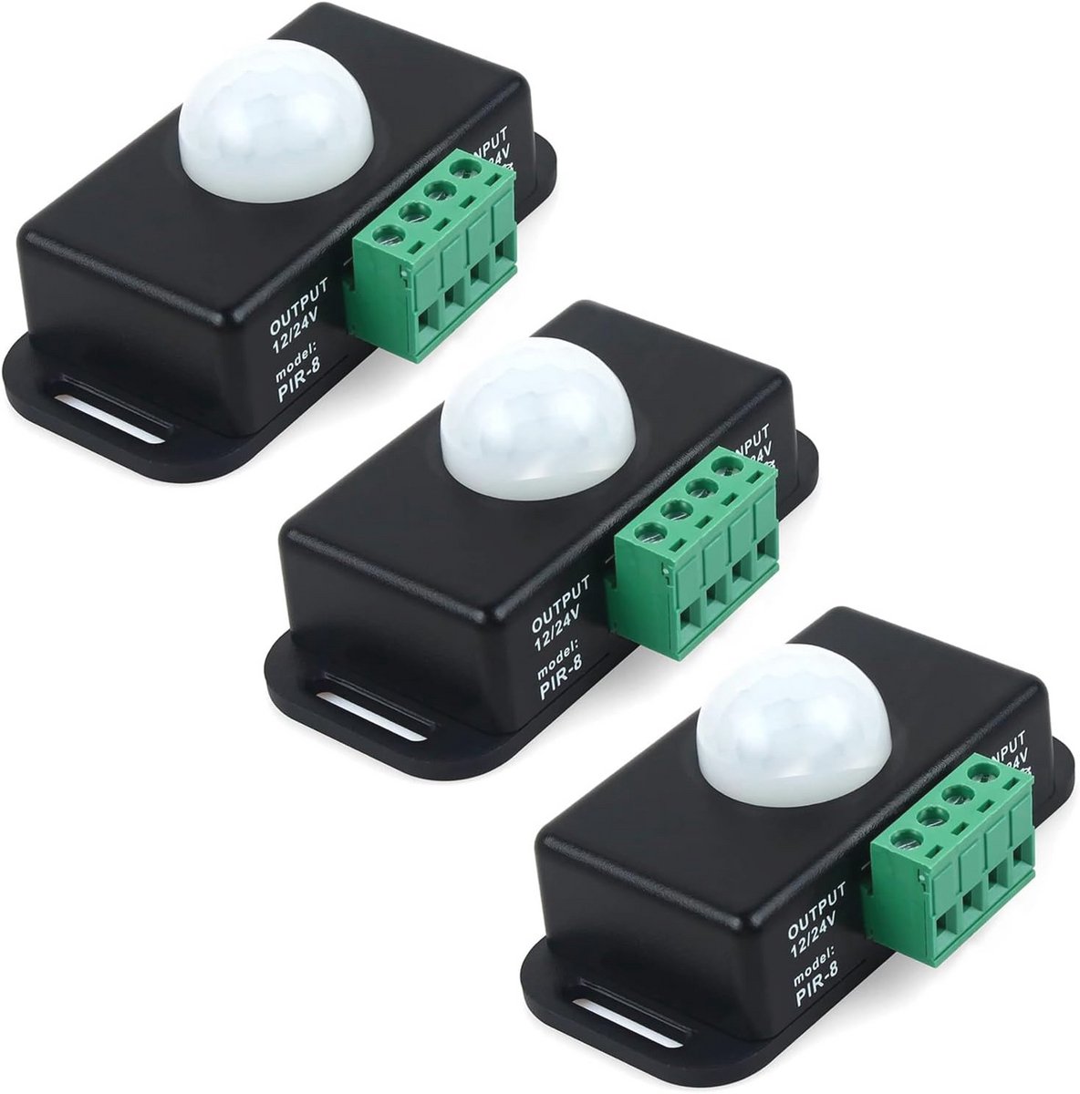 3 Stuks 12V/24V Bewegingsmelder Schakelaar PIR-Sensor voor LED-Strips