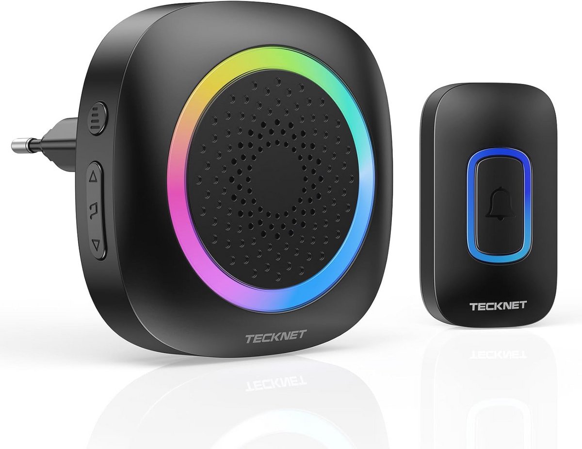 Draadloze Deurbel met RGB Licht - Batterijloos en Waterdicht - 60 Melodieën en IP65