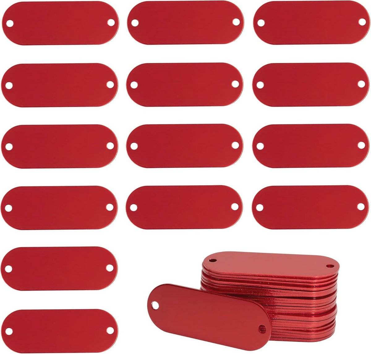 Geanodiseerd aluminium gravure tags met gaten - 25 stuks - ideaal voor stempelen