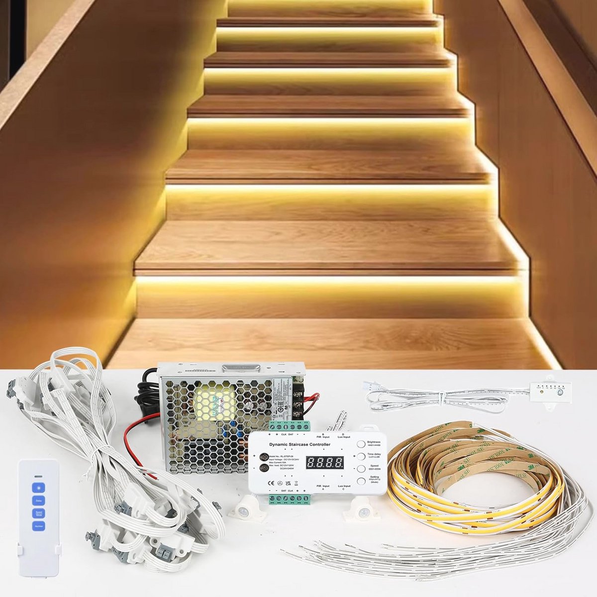 Led Trapverlichting met Bewegingsmelder en Daglichtsensor voor 16 Treden