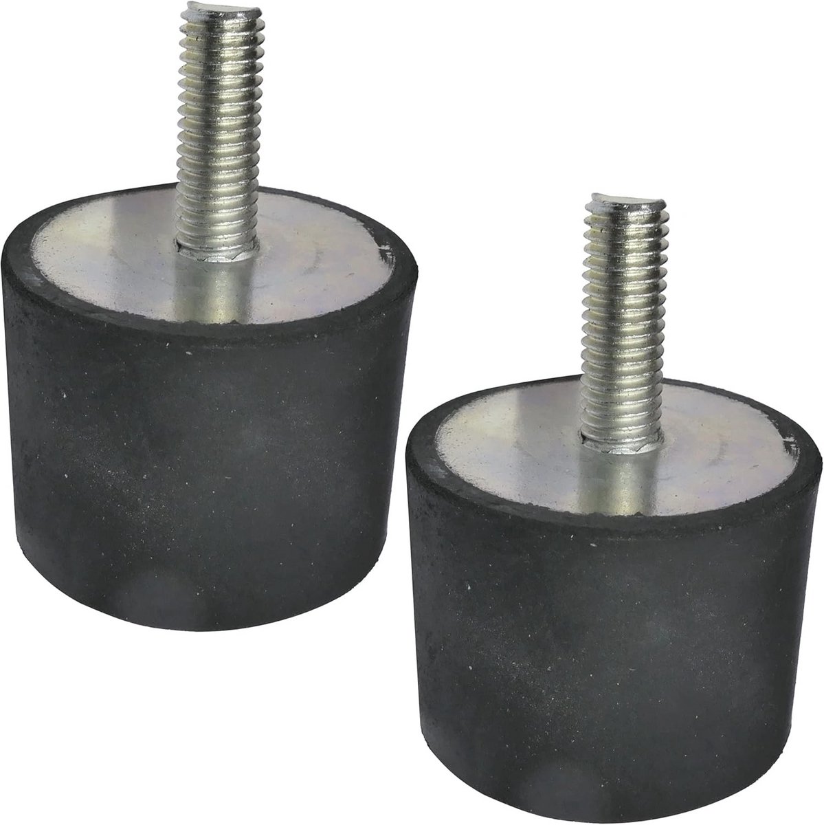 Set van 2 rubberen trillingsdempers - M8 schroefdraad - Ø40mm H:30mm - shore hardheid 70