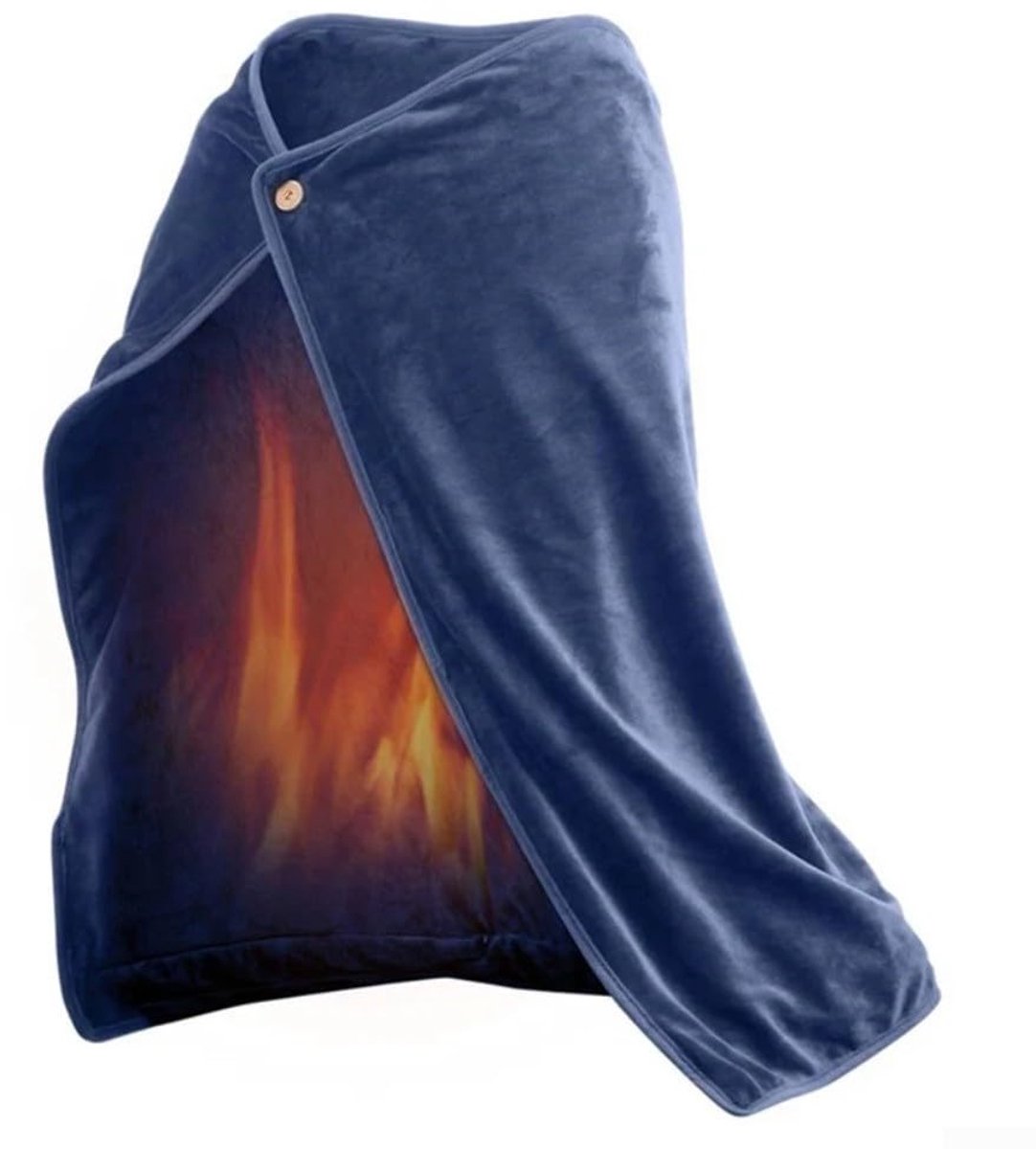 longziming -Elektrische dekens - Warmtedeken - 100x70cm - Warmtedeken Oplaadbaar - Zacht Flanellen Materiaal - Draagbare verwarmde deken - Draadloze USB verwarmde deken - 1 Stuks - Thuis, Kantoor, Auto - Blauw