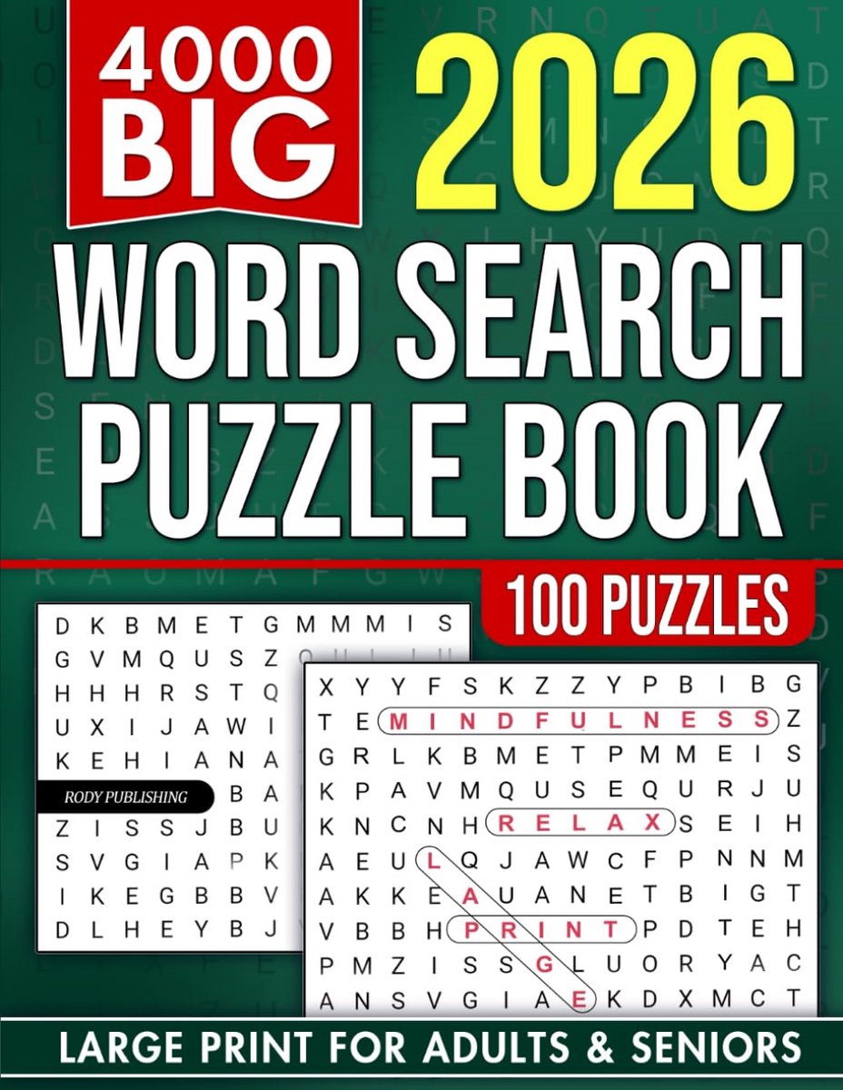 Groot Woordzoekboek voor Volwassenen en Senioren: 100 Puzzels in Grote Lettertype met 4000 Woorden