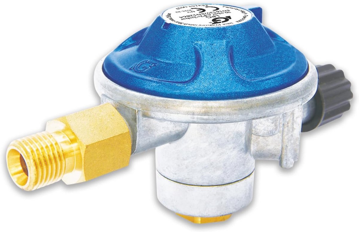 Gascartouche-drukregelaar voor gasbarbecues met universele schroefdraad