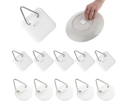 10 Zelfklevende Muurhaken Voor Foto Lijsten Schilderijen Borden Boorvrij Ophangen Extra Sterke Plakplaatjes Voor Thuisdecoratie