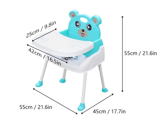 Kinderstoel voor babystoel, tafel en stoelen voor baby's, eten, huis, draagbaar, kinderzitje, multifunctioneel, verstelbaar, 4-in-one van Merkloos — afbeelding 2