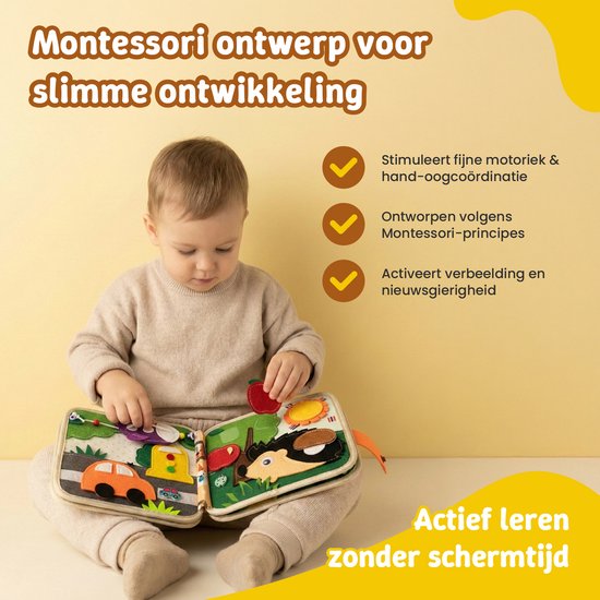 Adamir Busyboard Book Giraffe - Montessori Speelgoed - Educatief Speelgoed - Sensorisch Speelgoed - Activiteiten Speelgoed - Het Grote Speelgoed Boek 2025 van Adamir — afbeelding 2