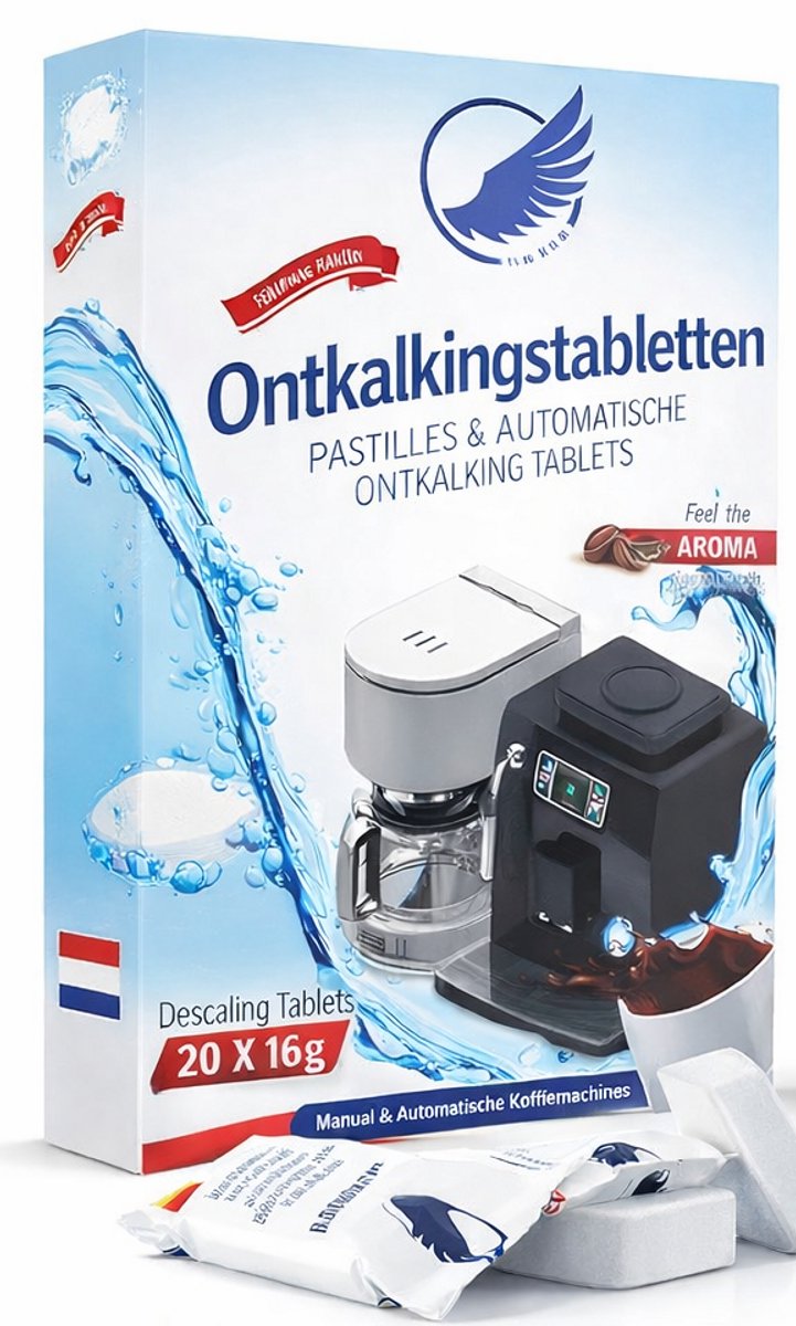Ontkalkingstabletten Koffiemachine – 20 stuks - Universeel – Geschikt voor Jura, De’Longhi, Siemens, Bosch & meer