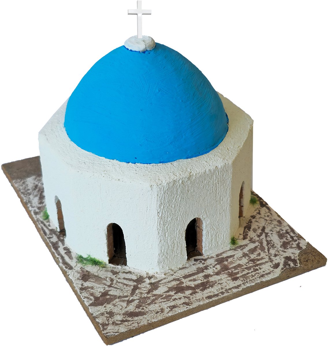 Bouwpakket 3D van een mini- Kerkje Santorini Griekenland van steen