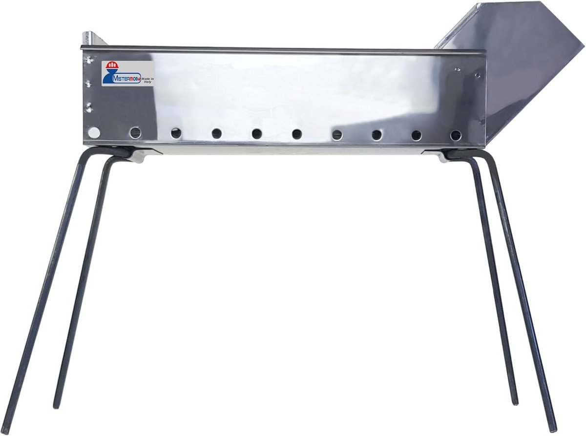 Grillpan met Klappoten en Grillspiesen van Roestvrij Staal - 50 cm