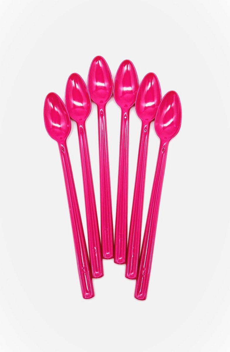Herbruikbare Cocktaillepels 6 Stuks - Fuchsia