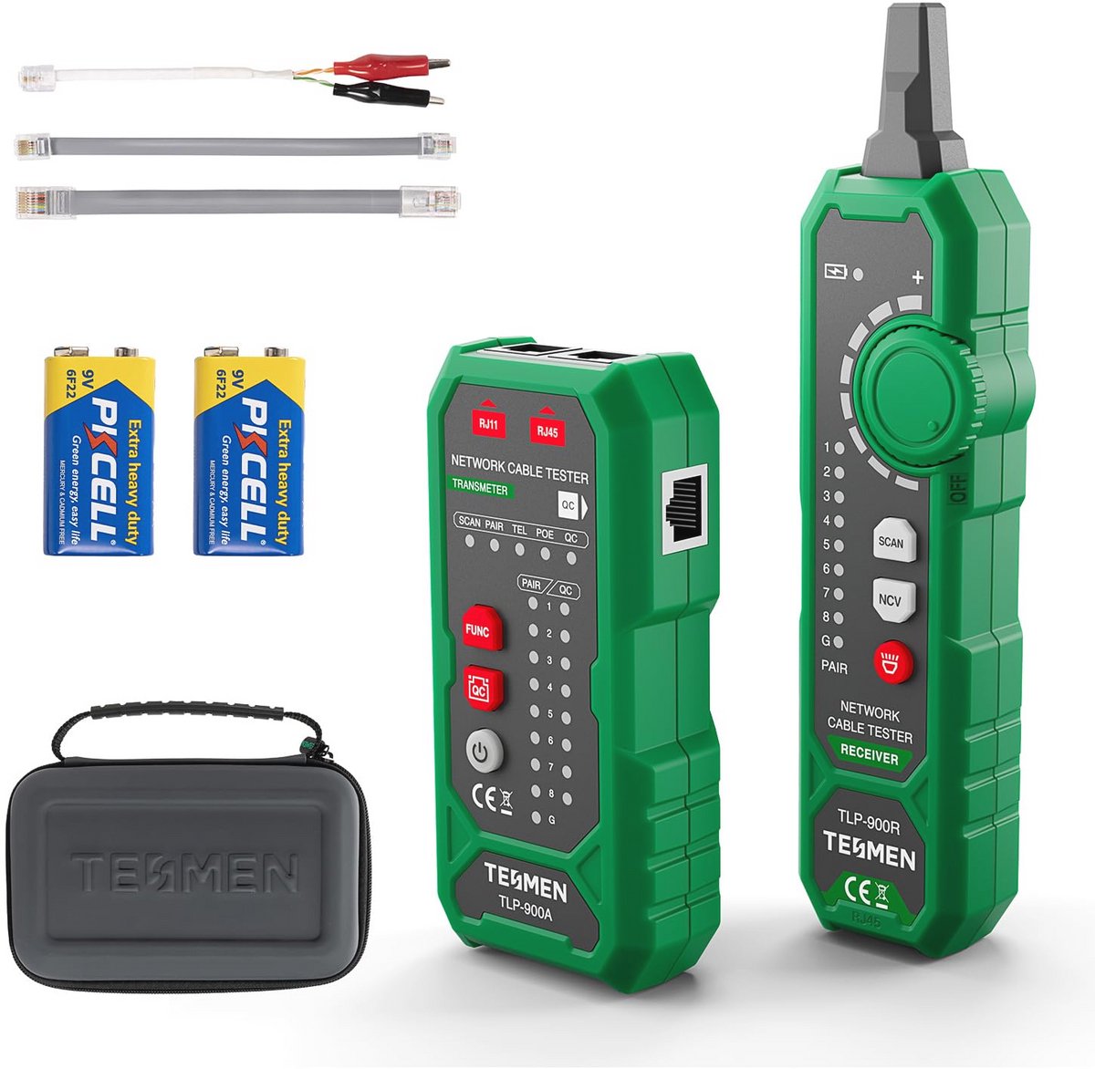 Netwerkkabeltester RJ11 RJ45 voor CAT5/6 met continuïteit en QC functies