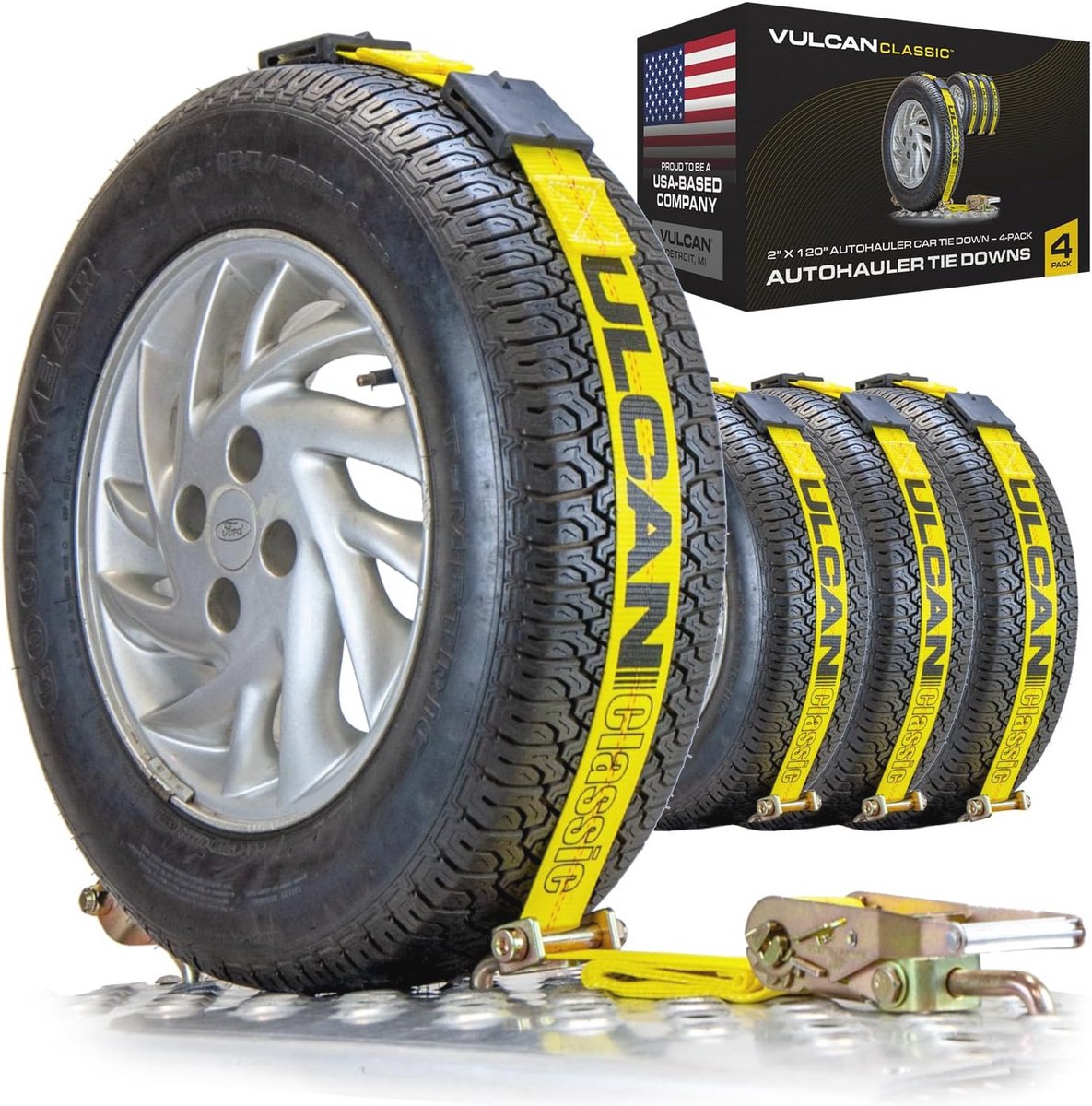 Auto Tie Down voor Autohaulers - Veilig en Betrouwbaar Systeem - 300 Inch - 4 Stuks
