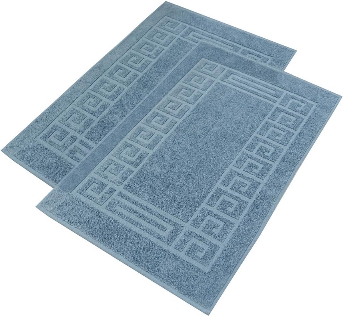 nice homeit Badmat, 2 stuks, 100% katoen, hoogwaardige douchematten, extra zacht, absorberend en machinewasbaar, Made in Italy (blauw, 50 x 80 cm)