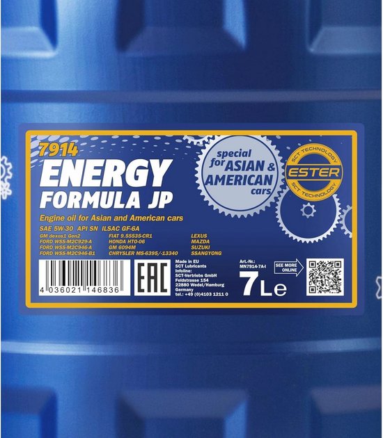 Energy Formula 5W-30 Motorolie 7 L — afbeelding 2