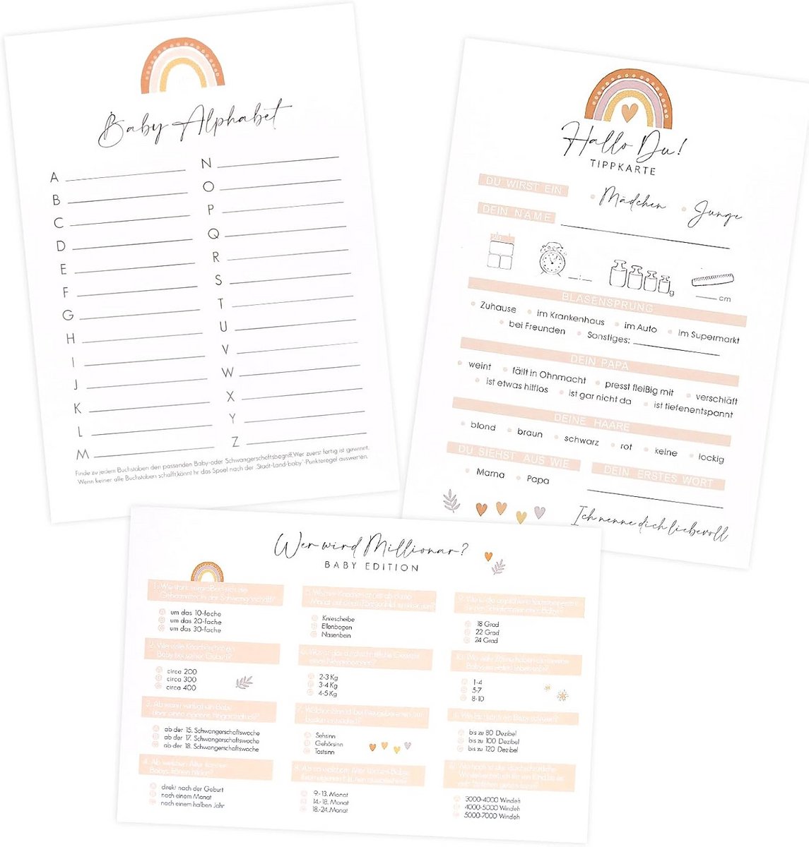 24 Pak Speelkaarten voor Babyshower en Gender Reveal: Invul- en Voorspellingsspel