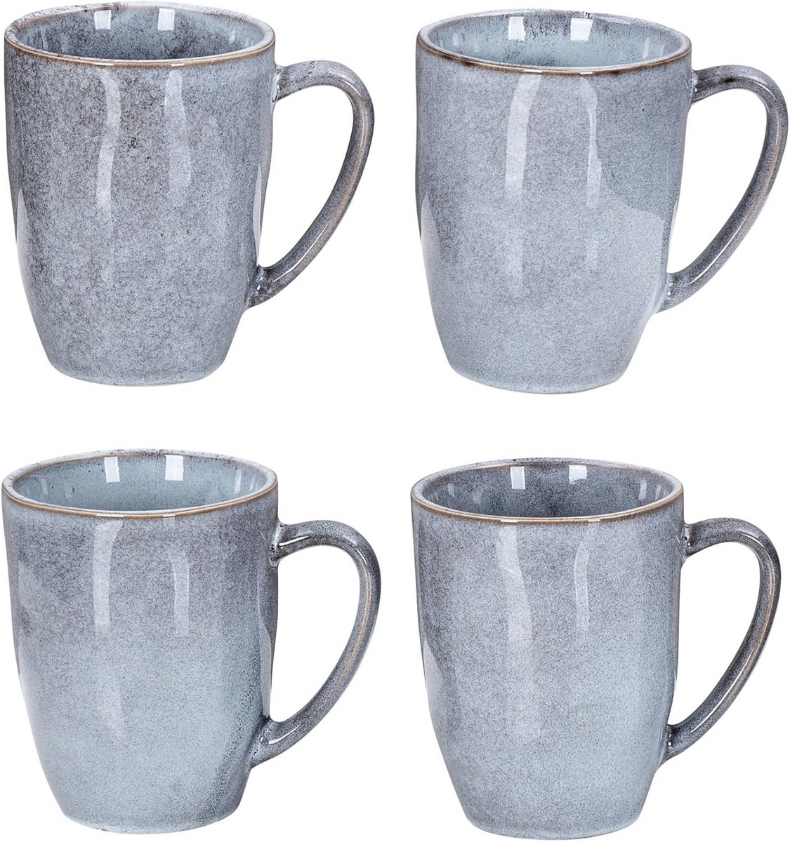 Set van 4 grijze koffiemokken 300 ml - Modern ontwerp voor elke keuken