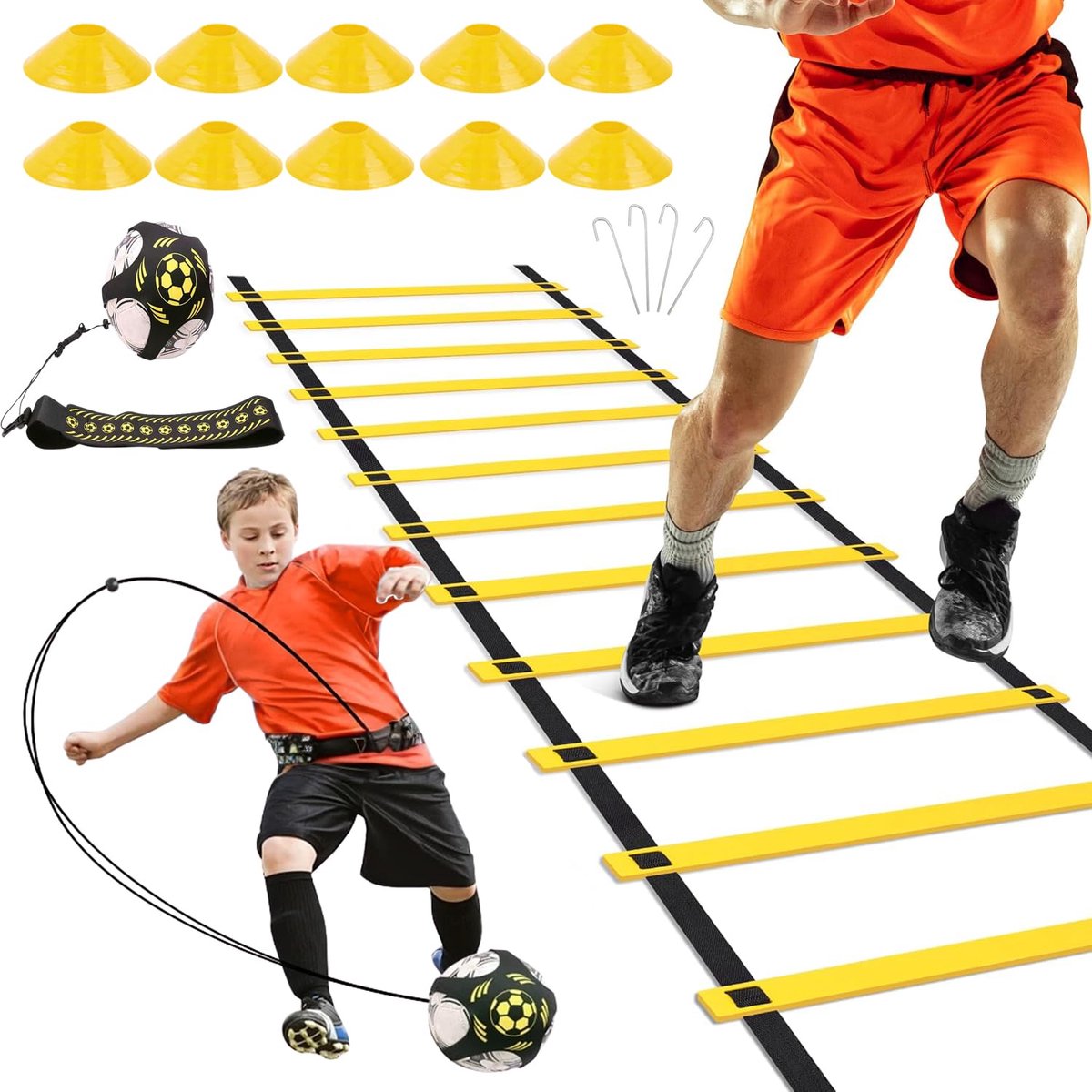 IMPERATORIS® Voetbal Trainingsmateriaal – Voetbal Trainingsset / Voetbal Trainer – Voetbal Spullen en Training Artikelen – Vergroot Jouw Voetbalskills
