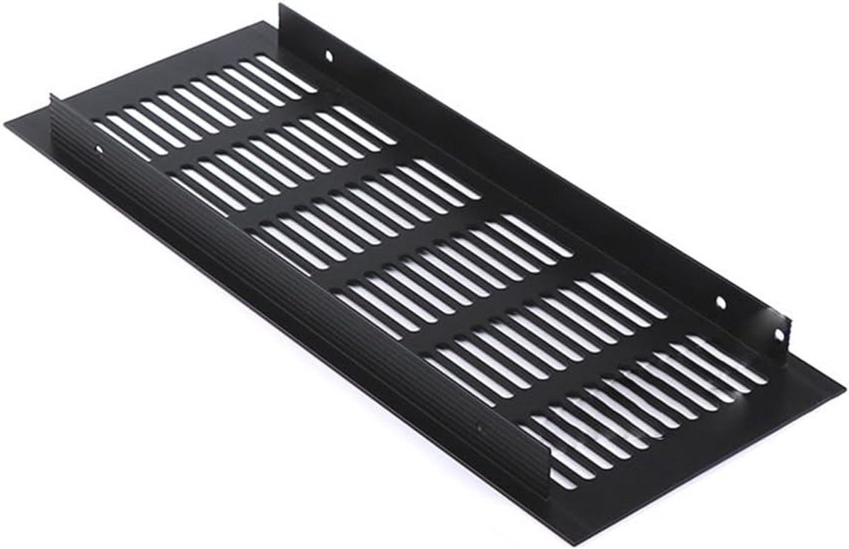 Ventilatieroosterhoes Aluminium Zwart voor Keuken en Badkamer - Rechthoekig 100 x 400 mm