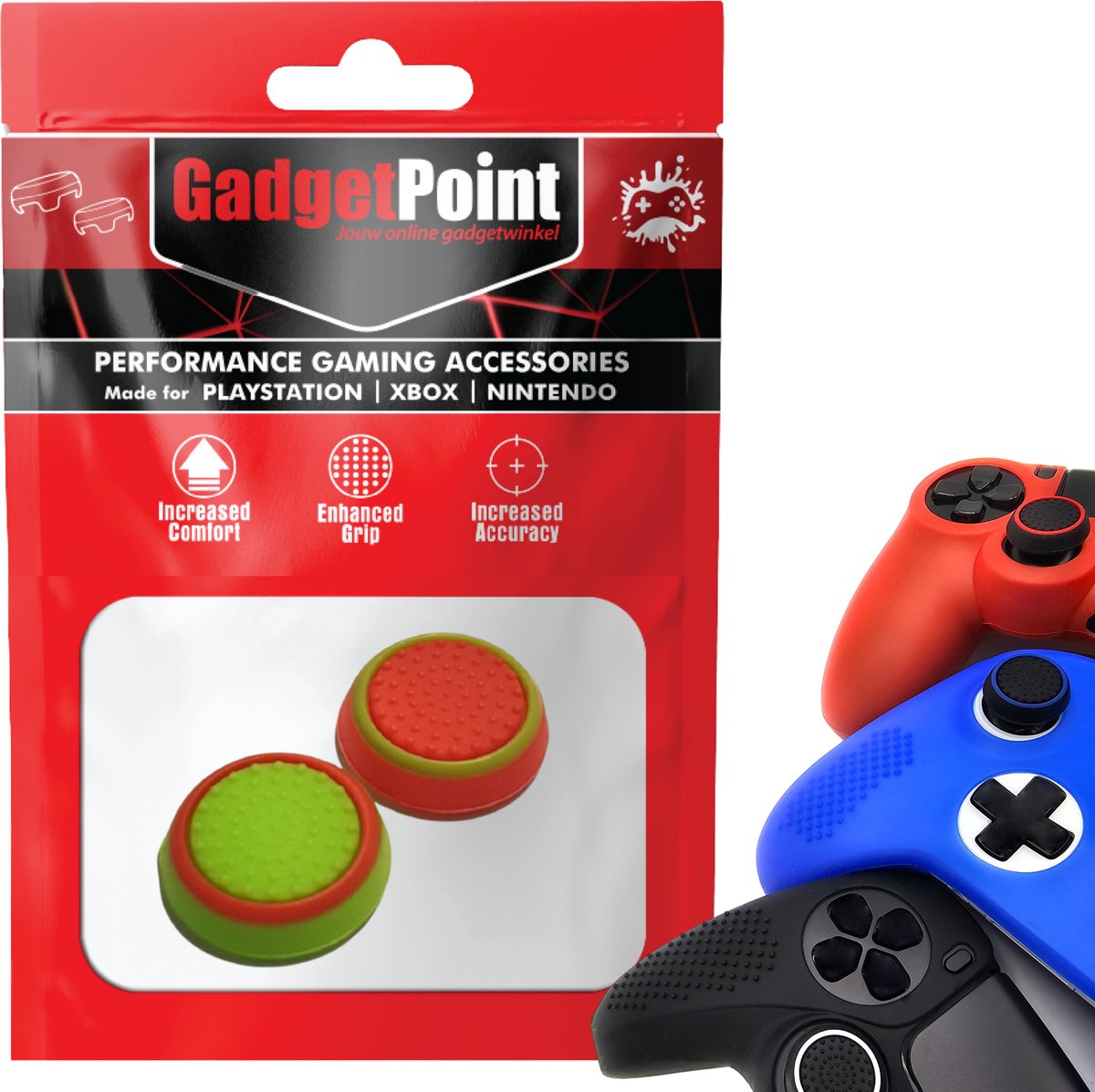 Bol.com Gadgetpoint - Thumb Grips voor PlayStation, PS5, Xbox X/S, One & Switch Pro Controller - Gaming Thumbgrips - Performance... aanbieding