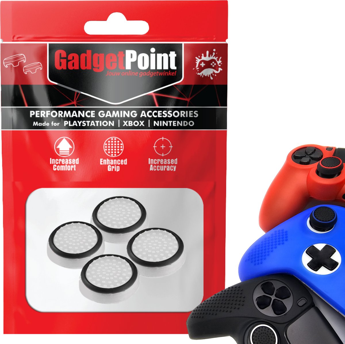 Bol.com Gadgetpoint - Thumb Grips voor PlayStation, PS5, Xbox X/S, One & Switch Pro Controller - Gaming Thumbgrips - Performance... aanbieding
