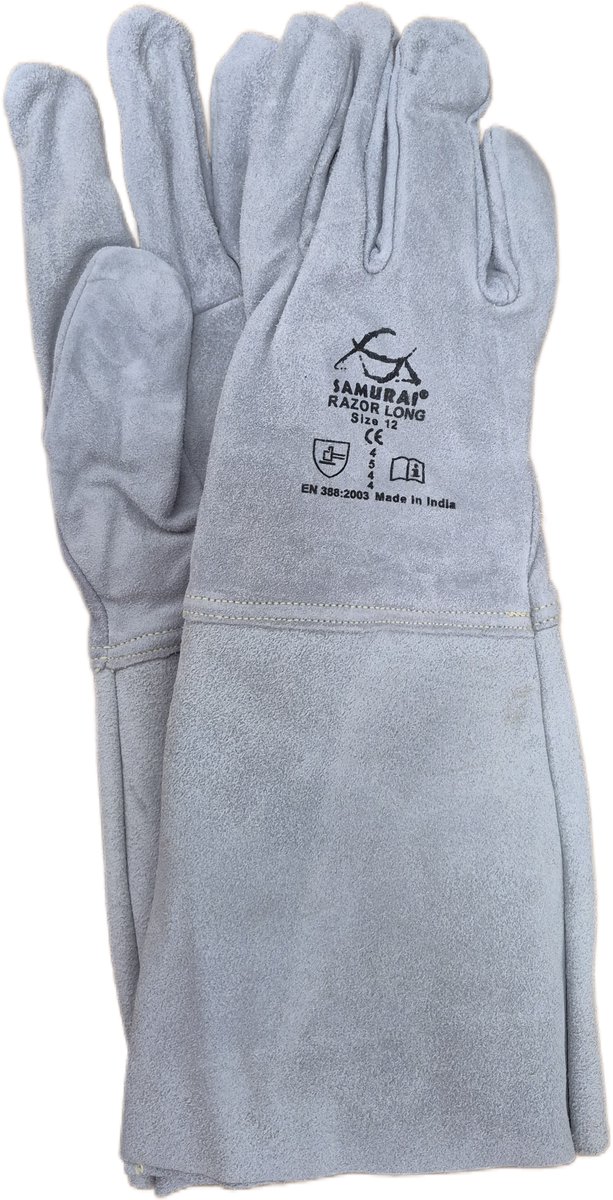 Lashandschoenen Samurai leder Extra lang Maat 12 / XXL