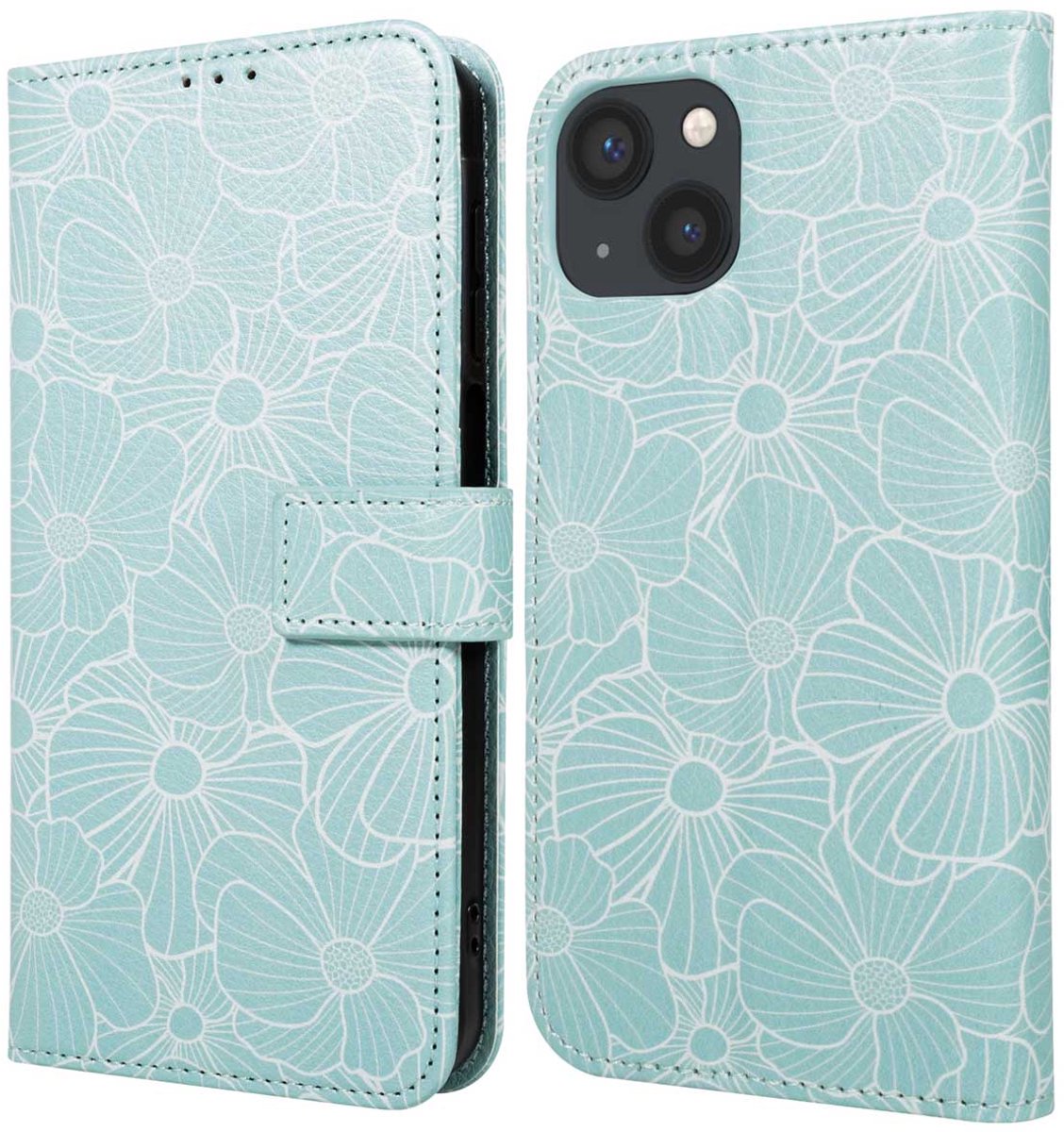 imoshion Hoesje - Geschikt voor Apple iPhone 14 - Design Bookcase smartphone - Botanica