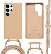 Étui imoshion - Compatible avec Samsung Galaxy S25 Ultra - Coque arrière colorée avec cordon amovible compatible MagSafe - Beige