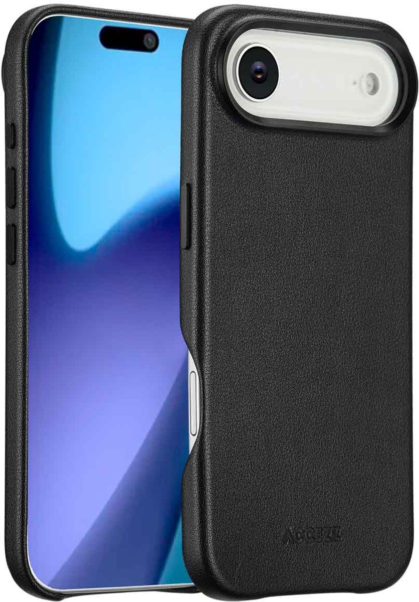 Accezz Hoesje - Geschikt voor iPhone 17 Air - geschikt voor MagSafe Leather Backcover - Black