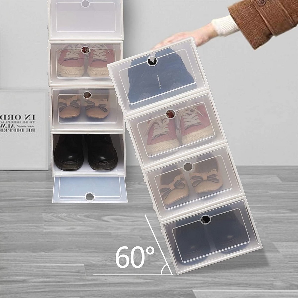 Transparante Stapelbare Opbergdozen voor Schoenen - 20 Stuks