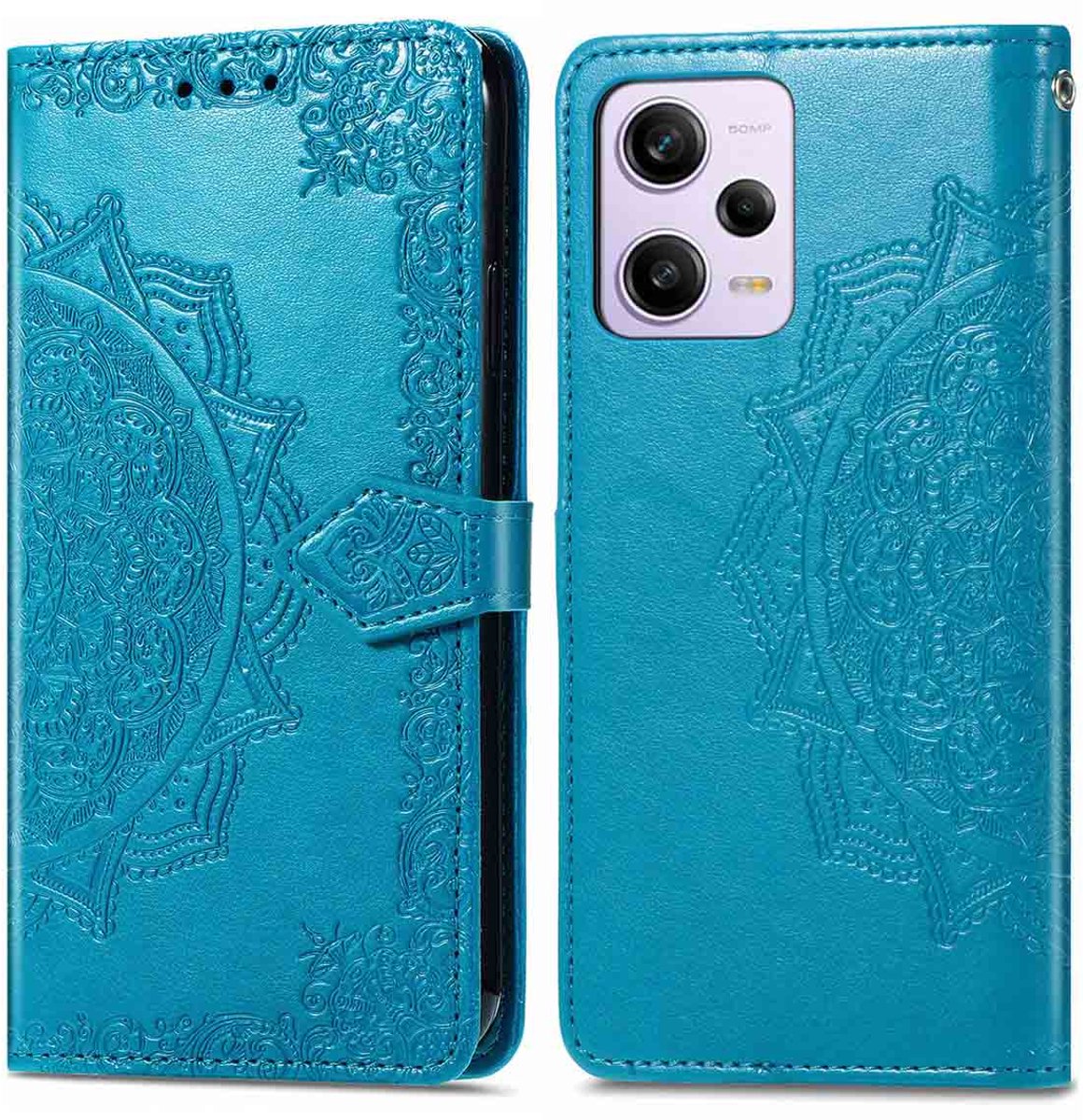 imoshion Hoesje - Geschikt voor Xiaomi Redmi Note 12 Pro - Mandala Bookcase - Turquoise