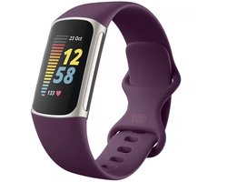 Siliconen Sport bandje - Geschikt voor Fitbit Charge 5/ Charge 6 - Paars