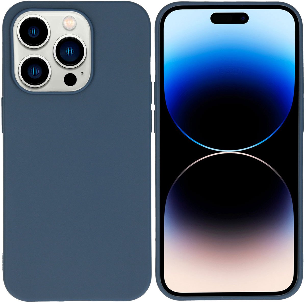 imoshion Hoesje - Geschikt voor Apple iPhone 14 Pro - Color Backcover - Donkerblauw