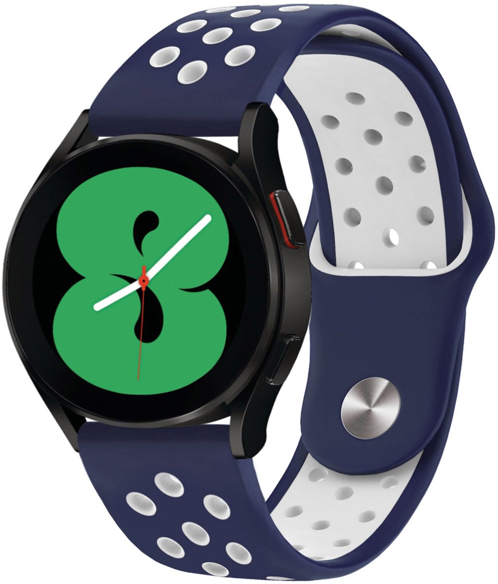 imoshion Siliconen sportbandje - Universeel 20 mm aansluiting - Dark Blue & White