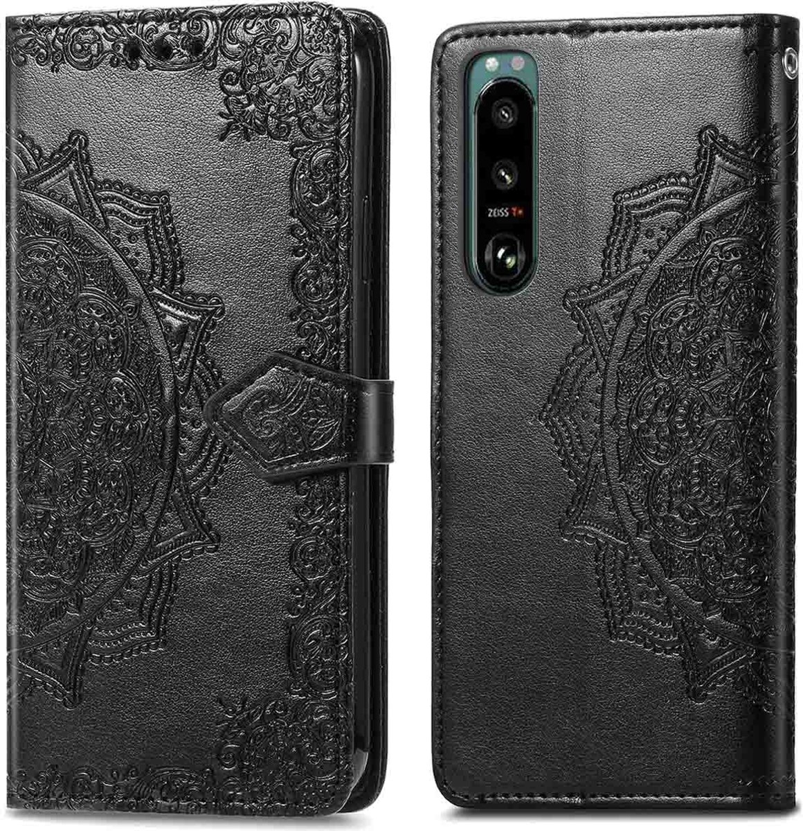 imoshion Hoesje - Geschikt voor Sony Xperia 5 IV - Mandala Bookcase - Zwart