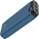 imoshion® Powerbank 20000 mAh - 22.5W Snellader - USB C / USB A - LED Display - Powerbanks - Universeel - Noodpakket - Blauw