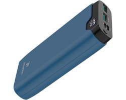 imoshion® Powerbank 20000 mAh - 22.5W Snellader - USB C / USB A - LED Display - Powerbanks - Universeel - Noodpakket - Blauw