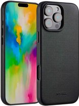 Accezz Hoesje - Geschikt voor iPhone 16 Pro Max - geschikt voor MagSafe Leather Backcover - Black