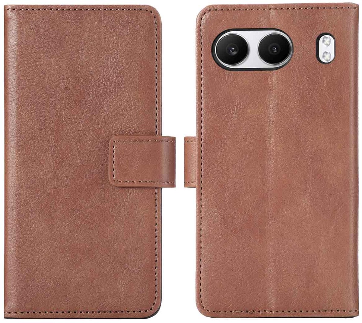 imoshion Hoesje - Geschikt voor Oppo Reno 12 Pro - Luxe Bookcase - Bruin