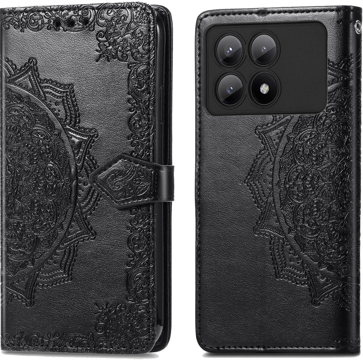 imoshion Hoesje - Geschikt voor Xiaomi Poco X6 Pro - Mandala Bookcase - Zwart