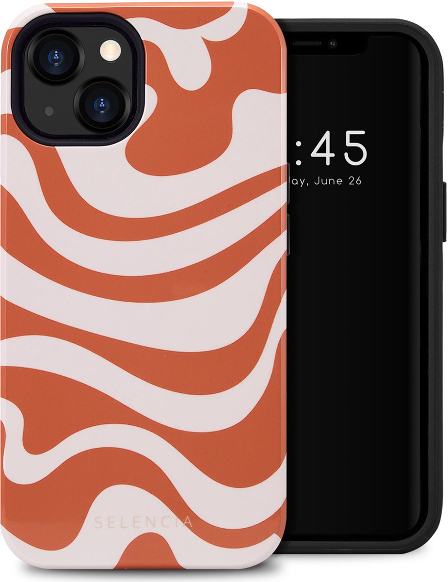 Selencia Hoesje - Geschikt voor Apple iPhone 13 - Backcover - Dream Swirl Orange