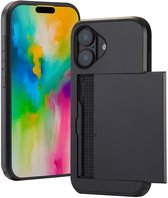 imoshion Case Convient pour iPhone 16 Case - Espace pour 2 cartes - imoshion Backcover avec porte-cartes - Zwart