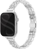 Slim Steel schakel bandje - Geschikt voor Apple Watch 1, 2, 3, 4, 5, 6, 7, 8, 9, 10, 11 (42 mm), SE - 38/40/41 mm - Zilver