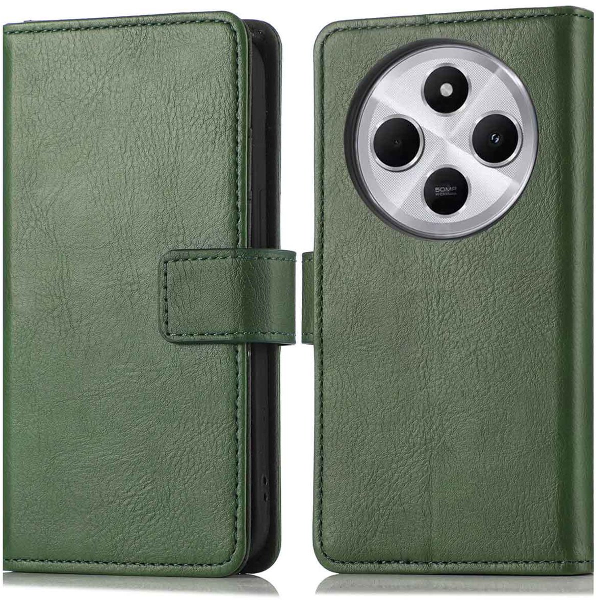 imoshion Hoesje - Geschikt voor Xiaomi Redmi 14C - Luxe Bookcase - Groen